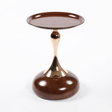 Mermaid Tail End Coffee Table Round Side Table, Modern Metal Pedestal Table, Minimalist Accent Table W2664P232833