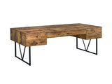 4-Drawer Writing Desk in Antique Nutmeg and Black B016P164169