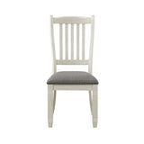 Antique White Finish Dining Side Chairs Set of 2pc Fabric Upholstered Casual Style Dining Room B01165226