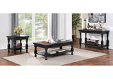 ZNTS Rustic Style Antique Black 1pc COFFEE TABLE Open Bottom Shelf Plank Style Table Top Living Room B011P214573