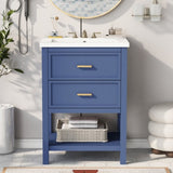 24'' Vanity with Top Sink, Modern Storage Cabinet with 2 Drawers, Single Sink N710P191968C