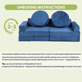14 pcs Kids Sofa Modular Play Couch Convertible Toddlers Couch Set Furniture Sofa Set for Bedroom 56007114