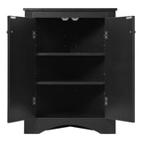 ZNTS Black Triangle Bathroom Storage Cabinet with Adjustable Shelves, Freestanding Floor Cabinet for Home WF291467AAB