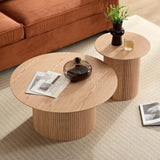 17.71 inch Round Fluted Side Table Circle Small Accent Table for Living Room Mid Century Circle W876P198964