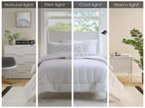 3 PCS Full/Queen Poly Jersey Puffy Comforter Set White B035P319898