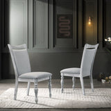 Salines Upholstered Turned Leg Dining Chairs, Set of 2, Rustic White T2574P164569