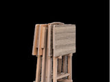 5-Piece Rubberwood Folding TV Tray Table Set of 4 with Storage Rack, Rustic Gray 64887984