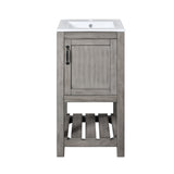 16" Bathroom Vanity Sink Combo for Small Space, Bathroom Sink Cabinet with Rectangular Ceramic N710P257402P