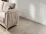 Leena Contemporary Style Upholstery Sofa Made with Wood in Gold accent & Beige B009P264617