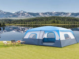 430*430*210cm Polyester Cloth Fiberglass Poles Can Accommodate 14 People Camping Tent Dark Blue And 95220011