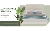 Modern Upholstered Bed Frame Premium Holland Velvet Fabric with Ergonomic Padding and Tufted W1935P362355