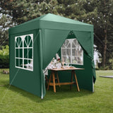 ZNTS 2 x 2m Two Doors & Two Windows Practical Waterproof Right-Angle Folding Tent Green 59898068