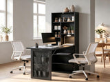 Space-Saving Foldable Writing Table, Convertible Wall-Mounted Computer Desk with Storage Shelves & 42960371