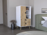 Dresser 52"H Stylish Bedroom Storage Solution with 3 Open Shelves, 2 Drawers, and 1 Door, White / B097P167453
