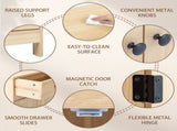 Natural wood color, particleboard with melamine veneer, 60*30*80cm, double doors, single drawer, 45169395