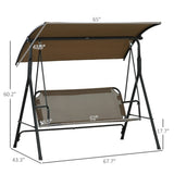 3-Seat Outdoor Patio Swing Chair-Brown 00644178
