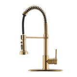 Commercial Brushed Nickel Kitchen Faucet with Pull Down Sprayer, Single Handle Single Lever Kitchen W1932P172308