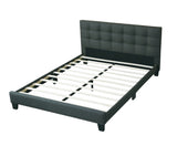 Modern 1pc Eastern king Size Bed Charcoal Polyfiber Tufted Headboard Platform Bedframe Bedroom B011P243660