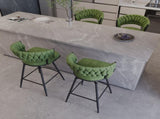 26" Bar Chair Suede Woven Bar Stool Set of 4,Black legs Barstools No Adjustable Kitchen Island 54496237