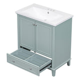 ZNTS 30" Bathroom Vanity with Sink Combo, Multi-functional Bathroom Cabinet with Doors and Drawer, Solid 59122282