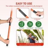26ft Manual Pole Saw, Lightweight Tree Trimmers Long Handle Pruner Set, Sharp Steel Blade and 89490209