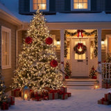 3PCS Set 6" Red Glass Christmas Ornament Balls Holiday Treeations Hanging Spheres for Party 75164946
