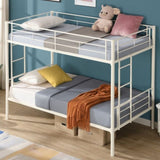 ZNTS Twin Over Twin Metal Bunk Bed,Metal Structure Bedframe with Safety Guardrails and 2 W1916115251