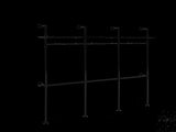 Industrial Pipe Clothing Rack, Reversible 118.3'' Clothes Rack for Hanging Clothes, Heavy Duty W1820P214612