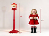 5FT Christmas Street Lamp Post with 3 Snowmen Scene, Snowfall, Warm Light & Holiday Music, 97288260