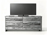 () Double-Column 6-Drawer Chest MDF Drawer Dresser with Melamine Finish 12245009