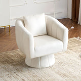 ZNTS 360° Swivel Accent Chair, Modern Velvet Fabric Living Room Armchair with Fluffy Cushions, Comfy Wide 91743467