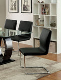 ZNTS Modern Elegance Black Color Leatherette 2pcs Dining Chairs Chrome Metal Legs Dining Room Side Chairs B011P178972