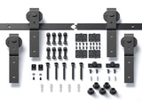 60" Bi-Folding Sliding Barn Door Hardware Kit for 4 Doors,Smoothly&Quietly,Black Track J Shape 44893812