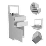 Kamelot Dresser With Jewelry Box, Single Door Cabinet, Mirror, Two Drawers -White B07091920