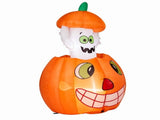 2.8FT Halloween Inflatable Animated Pumpkin Ghost, 2 White LED Lights, Weather-Resistant 17197774