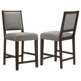 Grey and Espresso Stool with Footrest B062P153903