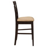 Beige and Cappuccino Upholstered Counter Height Stools B062P153489