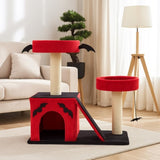 26" Gothic Cat Tree, Cat Tower with Spacious Cat Condo, 2 Padded Perches, Spider Toy, Scratching 74939297
