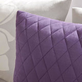 Printed Cotton Sateen Comforter Set Taupe Grey/Purple Queen B03596874