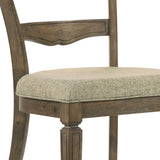Beige and Weathered Oak Side Chair with Ladder Back B062P209273