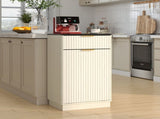 10-Gallon Woodgrain Tilt-Out Trash Can Cabinet Wooden Garbage Recycling Cabinet with Wave-Textured 33328010