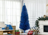 Blue 7FT Decorated Pencil Christmas Tree, 499 Realistic Branch Tips & Sturdy Plastic Stand for 78533440