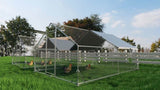 ZNTS Large Metal Chicken Coop Walk-in Poultry Cage Hen Run House Rabbits Habitat Cage Spire Shaped Coop 04013074