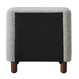 Grey Boucle 2-Drawer Upholstered Nightstand B062P209004