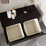 Two-Compartment Tilt-Out Laundry Sorter Cabinet-Black W1120139082