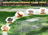 24" Live Animal Cage Trap, Heavy Duty Folding Raccoon Trap, Humane Cat Trap with Handle for Rabbits, 56586332