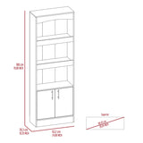 Simma Bookcase, Metal Hardware, Three Shelves, Double Door Cabinet -Light Gray B20091982