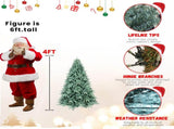 Artificial 4ft Blue green Tint Christmas Tree with 475 PE/PVC Mixed Branch Tips, memory wireiron 72738893