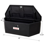 46"X18"X14.5" Tongue Truck Box Black Heavy Duty Steel Trailer Tongue Box, 6.7 CUFT Capacity, With W465P225052