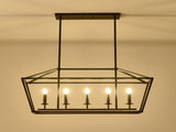 5-Light Farmhouse Kitchen Island Lighting,5 Light Industrial Linear Chandelier for Dining Room Metal W5008P465021